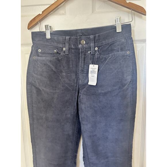 LL Bean Corduroy Pants Womens 6 Reg Favorite Fit Gray Cords Straight Leg 5 pocke - Picture 12 of 14
